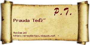 Prauda Teó névjegykártya
